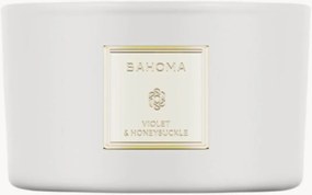 Handgegoten 3-lonts geurkaars Violet & Honeysuckle (perzik, kamperfoelie, muskus)