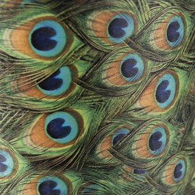 Velours lampenkap pauw dessin 40/40/40 met gouden binnenkant