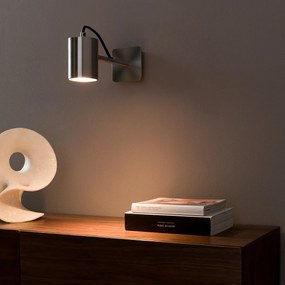Wandlamp spot, satijnnikkel afwerking, Girevole