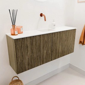 Mondiaz Joya 100cm toiletmeubel dusk met wastafel faye midden zonder kraangat talc