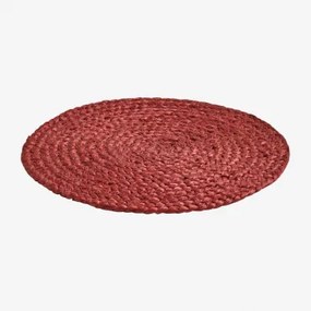 Ronde Jute Onderzetter Yorvet Rood – Bordeaux - Sklum