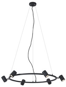 Moderne hanglamp zwart 6-lichts - Jeana Circle