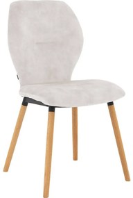 Goossens Eetkamerstoel Hera wit velvet stof leuning, modern design