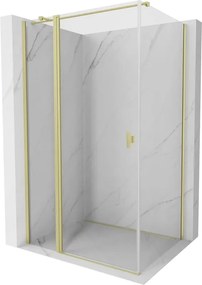 Mexen Mist T douchecabine scharnierend 110 x 90 cm, transparant, goud geborsteld - 8A4T-110-090-55-00