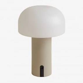 Draadloze Led-tafellamp Voor Buiten Van Polyethyleen En Ijzer Jadzia Tapioca Beige - Sklum