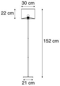 Moderne vloerlamp grijs - VT 1 Modern E27 vierkant Binnenverlichting Lamp