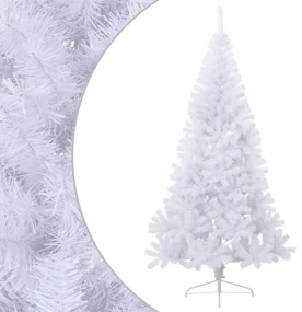 vidaXL Kunstkerstboom met standaard half 210 cm PVC wit