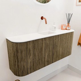 Mondiaz Joya 105cm toiletmeubel ronding links/rechts dusk met wastafel faye midden zonder kraangat talc