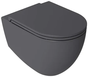 Isvea Infinity randloos toilet 53x36,5cm mat antraciet