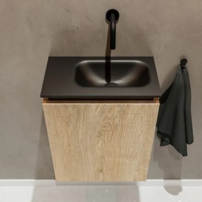 Mondiaz Ture 40cm toiletmeubel washed oak met wastafel urban rechts geen kraangat