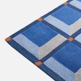 Wollen vloerkleed met geometrisch motief, Kimsa