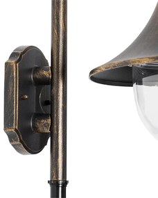 Buiten wandlamp antiek goud IP44 incl. bewegingsmelder - Daphne