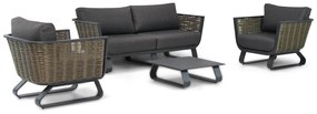 Stoel en Bank Loungeset Aluminium/wicker Grijs 4 personen Santika Furniture Santika Tika