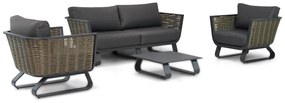 Stoel en Bank Loungeset 4 personen Aluminium/wicker Grijs  Santika Furniture Santika Tika