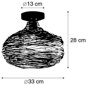 Design plafondlamp goud - Sarella Design E27 rond Binnenverlichting Lamp