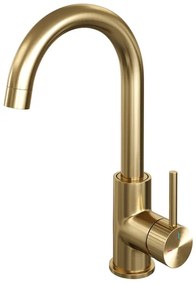 BRAUER Stripe Hoge Opbouw Wastafelmengkraan - draaibare ronde uitloop - model A - goud geborsteld PVD 5-GG-003-R5
