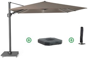 Platinum Challenger zweefparasol 3x3m T2 premium (incl. voet + hoes) havana
