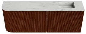 Mondiaz Joya DLux 110cm toiletmeubel ronding links ruby met wastafel faye rechts zonder kraangat opalo