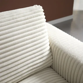 PEPP Interiors Uno Hoekbank Mega Ribstof Creme Links