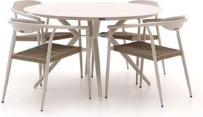 Diningset Manifesto  | 4 personen aluminium | Tuinset stapelbaar | 5-delig | Kees Smit Tuinmeubelen