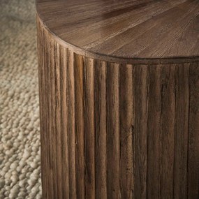 Teak Salontafelset Met Ribbels - 73 X 68cm.