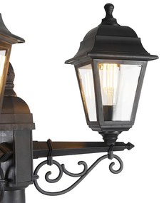 Smart lantaarn zwart 3-lichts IP44 incl. Wifi ST64 - Capital