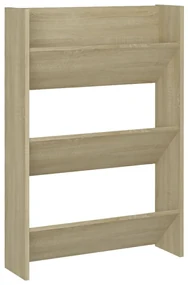 vidaXL Wandschoenenkast 60x18x90 cm spaanplaat sonoma eikenkleurig