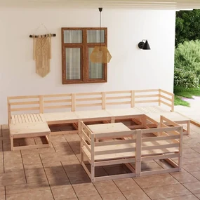 vidaXL 10-delige Loungeset massief grenenhout