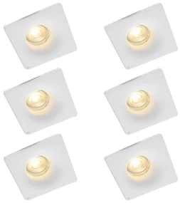 Set van 6 Inbouwspot wit 12 cm rond - Gypsy Stucco GU10 Binnenverlichting Gips Lamp