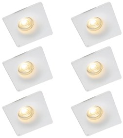 Set van 6 Inbouwspot wit 12 cm rond - Gypsy Stucco GU10 Binnenverlichting Gips Lamp