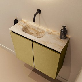 Mondiaz Ture DLux toiletmeubel 60cm oro met wastafel frappe links zonder kraangat