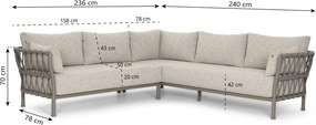 Hoek loungeset 5 personen Rope Taupe Santika Furniture Santika