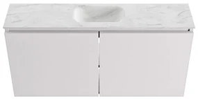 Mondiaz Ture DLux toiletmeubel 100cm cale met wastafel opalo midden met kraangat