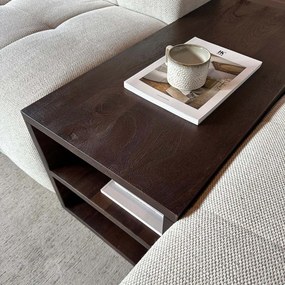Bank Tussentafel Bruin Met Opbergruimte - 92 X 42cm.