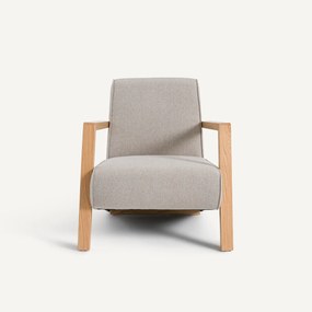 Fauteuil met 42% wollen stof en eiken Sanami poten