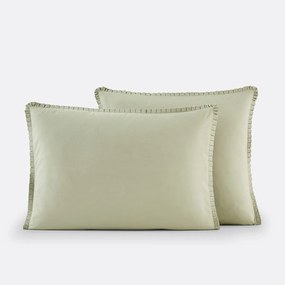 Kussensloop in perkal katoen, geplooide volants