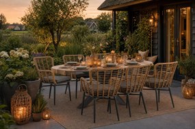 Tuinset 6 personen 220 cm Aluminium/Wicker Taupe De Laan Projects
