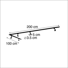 Smart railsysteem zwart 1-fase 5-lichts incl. Wifi GU10 - Iconic Jeany Modern GU10 Binnenverlichting Lamp