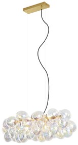 Design hanglamp goud met regenboog glas 8-lichts - Uvas