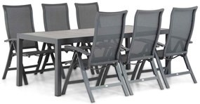 Tuinset 6 personen 220 cm Aluminium/Textileen /Aluminium/textileen Grijs Presto Lucardo/Residence