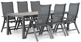 Tuinset 6 personen 220 cm Aluminium/Textileen /Aluminium/textileen Grijs Presto Lucardo/Residence