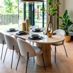 Richmond Interiors La Cantera Travertin Eettafel Griekse Pilaren - 240 X 110cm.