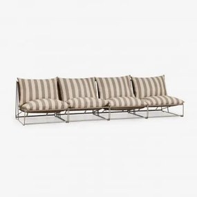 Amaro 4-delige Modulaire Tuinbank Tapioca Beige - Bruin - Mokka - Sklum