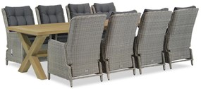 Tuinset 8 personen 300 cm Wicker Grijs Garden Collections Kingston/Oregon