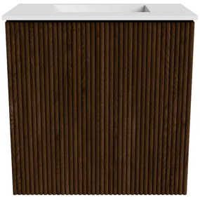 Mondiaz Joya 40cm toiletmeubel walnut met wastafel faye midden zonder kraangat talc