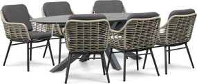 Tuinset 6 personen 240 cm Rope Grijs Coco Antoni/Ellisse