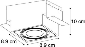 Inbouwspot zwart GU10 draai- en kantelbaar trimless - Oneon