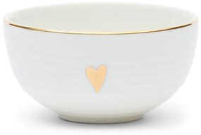 Rivièra Maison - Food Lovers Heart Bowl Dia 9,5 - Kleur: wit