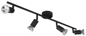 Industriële spot zwart kantelbaar 4-lichts - Jeany