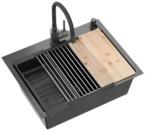 Stalen spoelbak LUKE 110 WORKSTATION Black